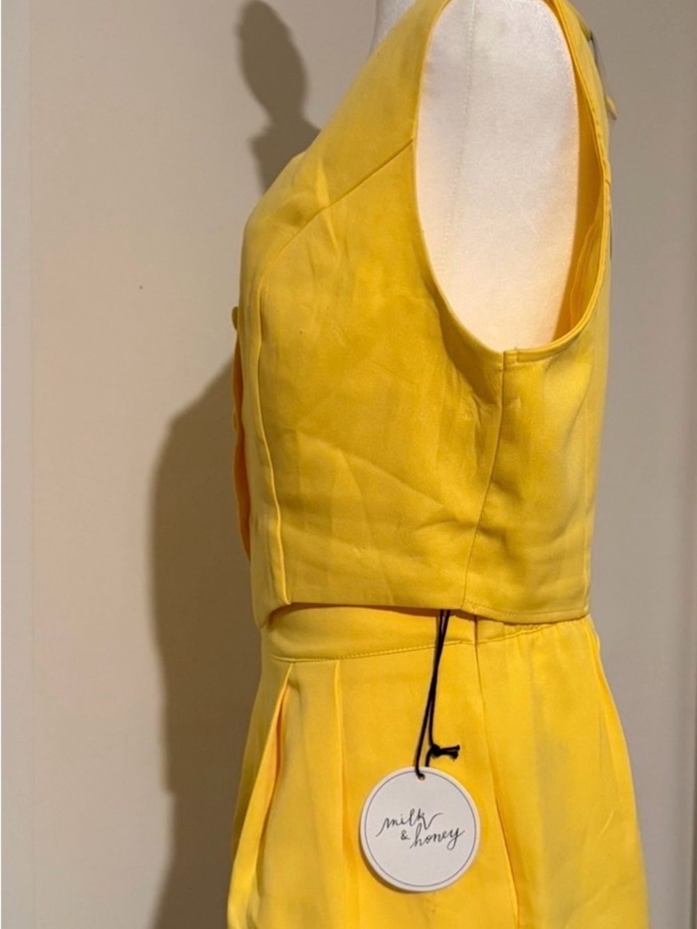 Bright Yellow Sleeveless Vest & shorts Set - Women's Two-Piece - Picture 2 of 6